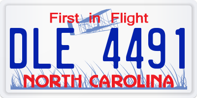 NC license plate DLE4491