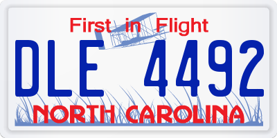 NC license plate DLE4492