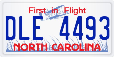 NC license plate DLE4493