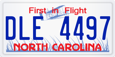 NC license plate DLE4497