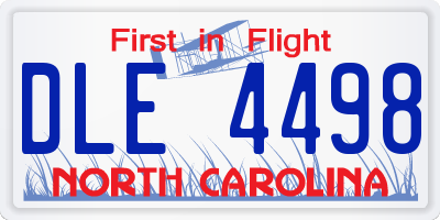NC license plate DLE4498