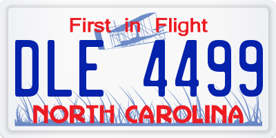 NC license plate DLE4499