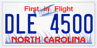 NC license plate DLE4500