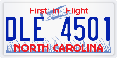 NC license plate DLE4501