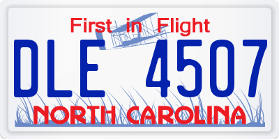 NC license plate DLE4507