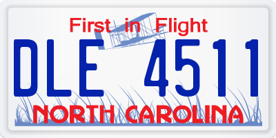 NC license plate DLE4511