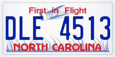 NC license plate DLE4513