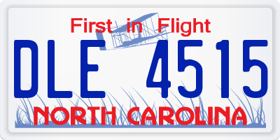 NC license plate DLE4515