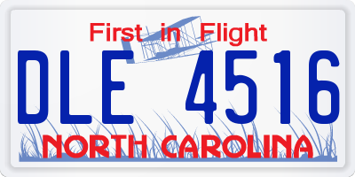 NC license plate DLE4516