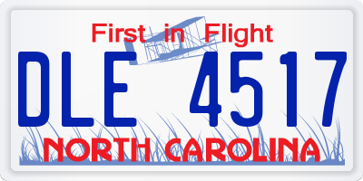 NC license plate DLE4517