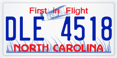 NC license plate DLE4518
