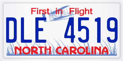 NC license plate DLE4519