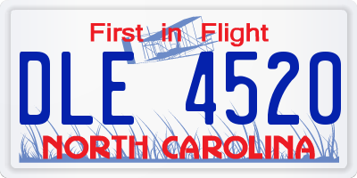 NC license plate DLE4520