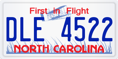 NC license plate DLE4522