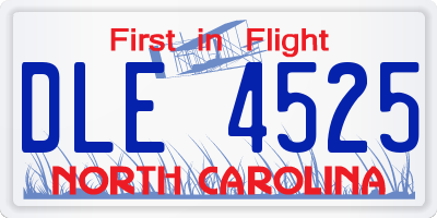 NC license plate DLE4525