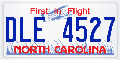 NC license plate DLE4527