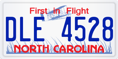 NC license plate DLE4528