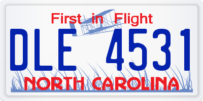 NC license plate DLE4531