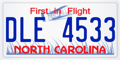 NC license plate DLE4533