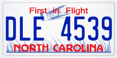 NC license plate DLE4539