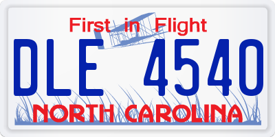 NC license plate DLE4540