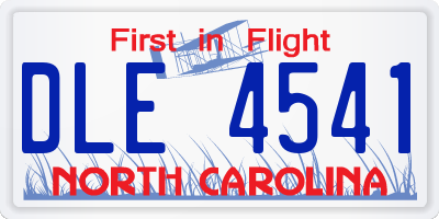 NC license plate DLE4541