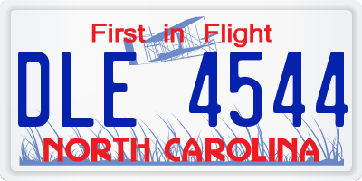 NC license plate DLE4544