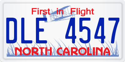 NC license plate DLE4547