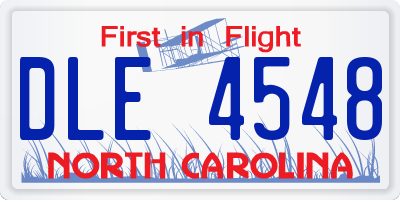 NC license plate DLE4548
