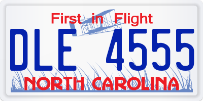 NC license plate DLE4555