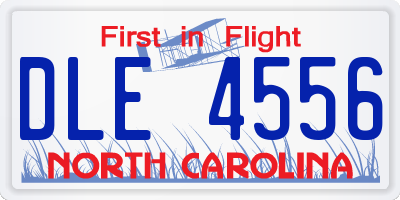 NC license plate DLE4556