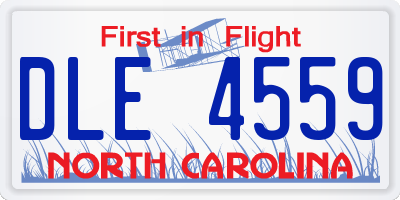 NC license plate DLE4559