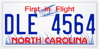 NC license plate DLE4564