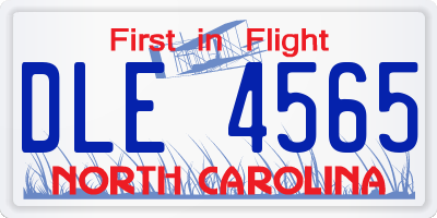 NC license plate DLE4565
