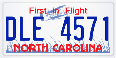 NC license plate DLE4571