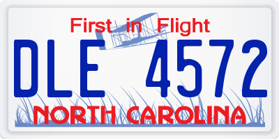 NC license plate DLE4572