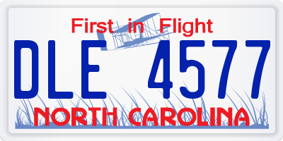 NC license plate DLE4577