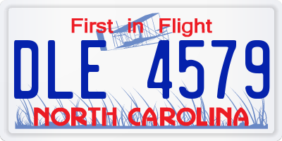 NC license plate DLE4579