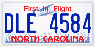NC license plate DLE4584