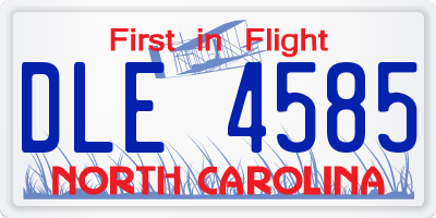 NC license plate DLE4585