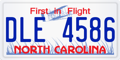 NC license plate DLE4586