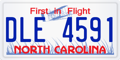 NC license plate DLE4591