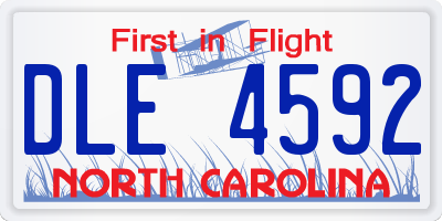 NC license plate DLE4592