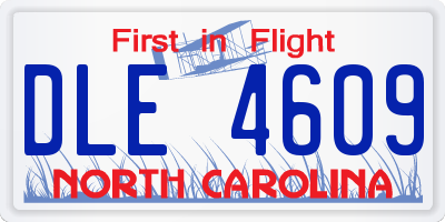 NC license plate DLE4609