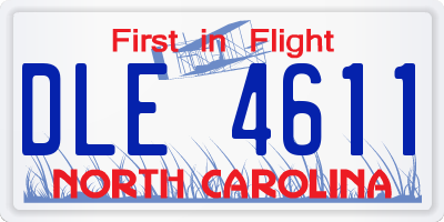 NC license plate DLE4611