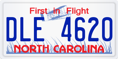 NC license plate DLE4620