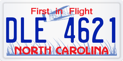NC license plate DLE4621