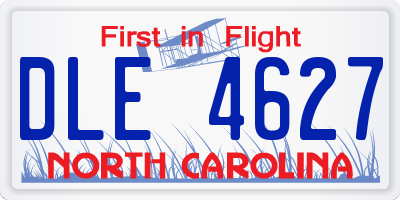 NC license plate DLE4627