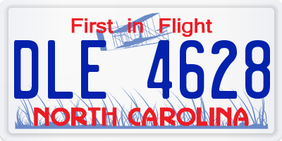 NC license plate DLE4628