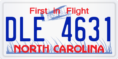 NC license plate DLE4631